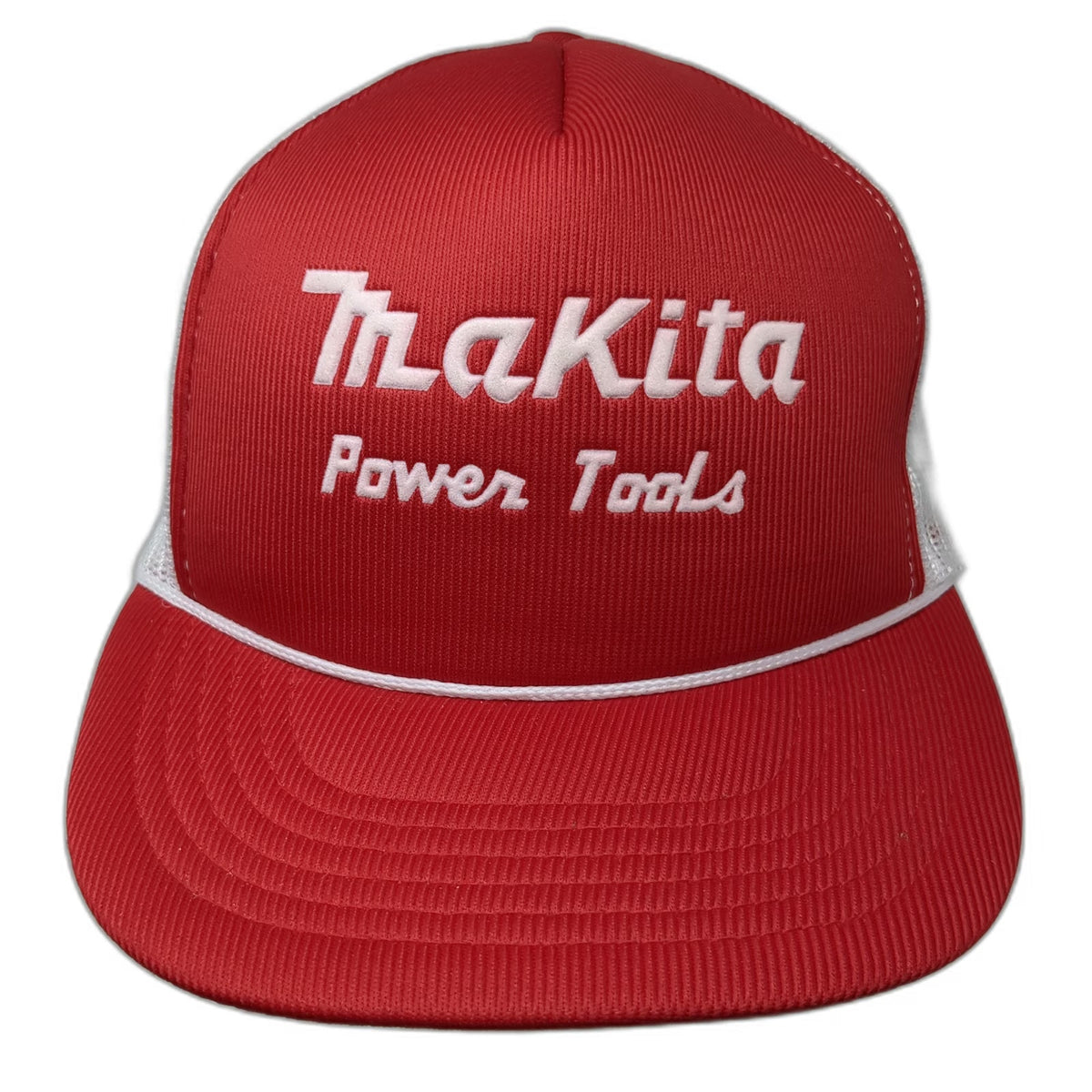 Makita Trucker Hat Red White Power Tools Mesh Back Snapback Rope Vintage