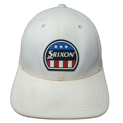 Srixon Trucker Hat White One Size Perforated Performance USA Flag Patch Snapback