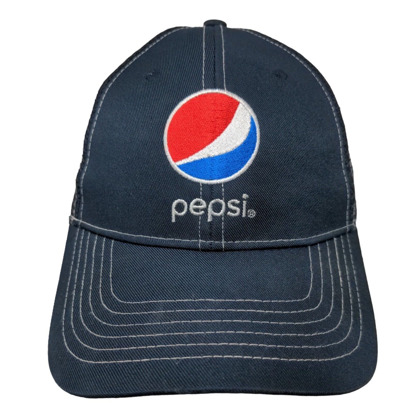 Pepsi Snapback Trucker Hat Blue OSFM Embroidered Mesh Back G&G Outfitters