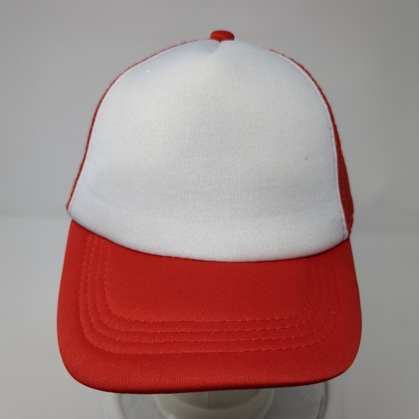 Toptie Snapback Mesh Back Trucker Hat Red One Size Colorblock Blank