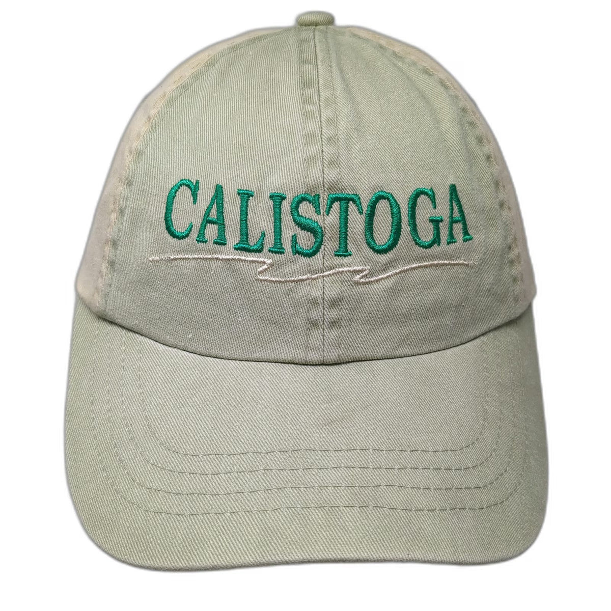 Headgear Baseball Cap Green Beige One Size Slideback Calistoga Cotton Hat