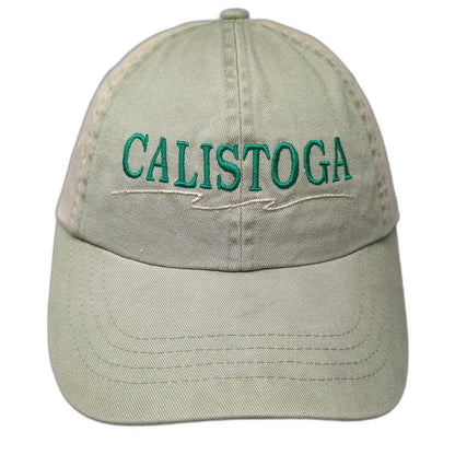 Headgear Baseball Cap Green Beige One Size Slideback Calistoga Cotton Hat