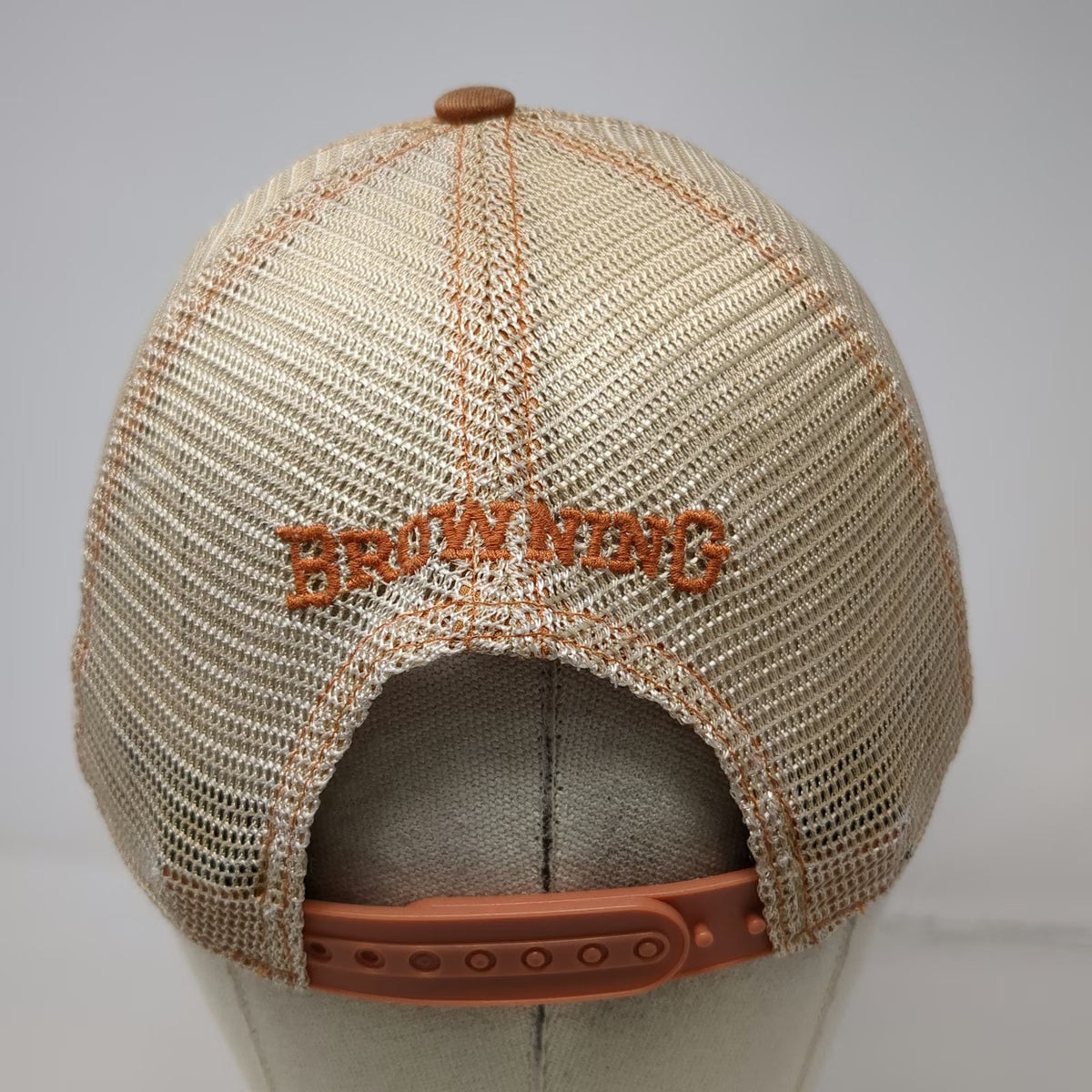 Browning Trucker Hat Brown One Size Buckmark Logo Mesh Back Snapback Hunting Hat