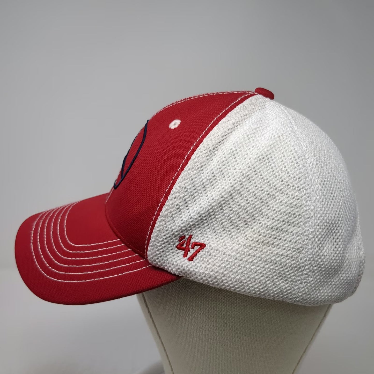 '47 Mercedes Benz Red White Mesh Back Strapback Baseball Cap Hat One Size