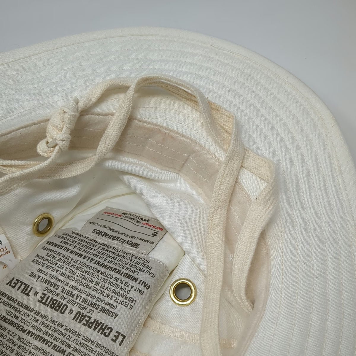 Tilley Orbit Boonie Hat White 7 1/4 Cotton Hemp Blend Wide Brim Made Canada