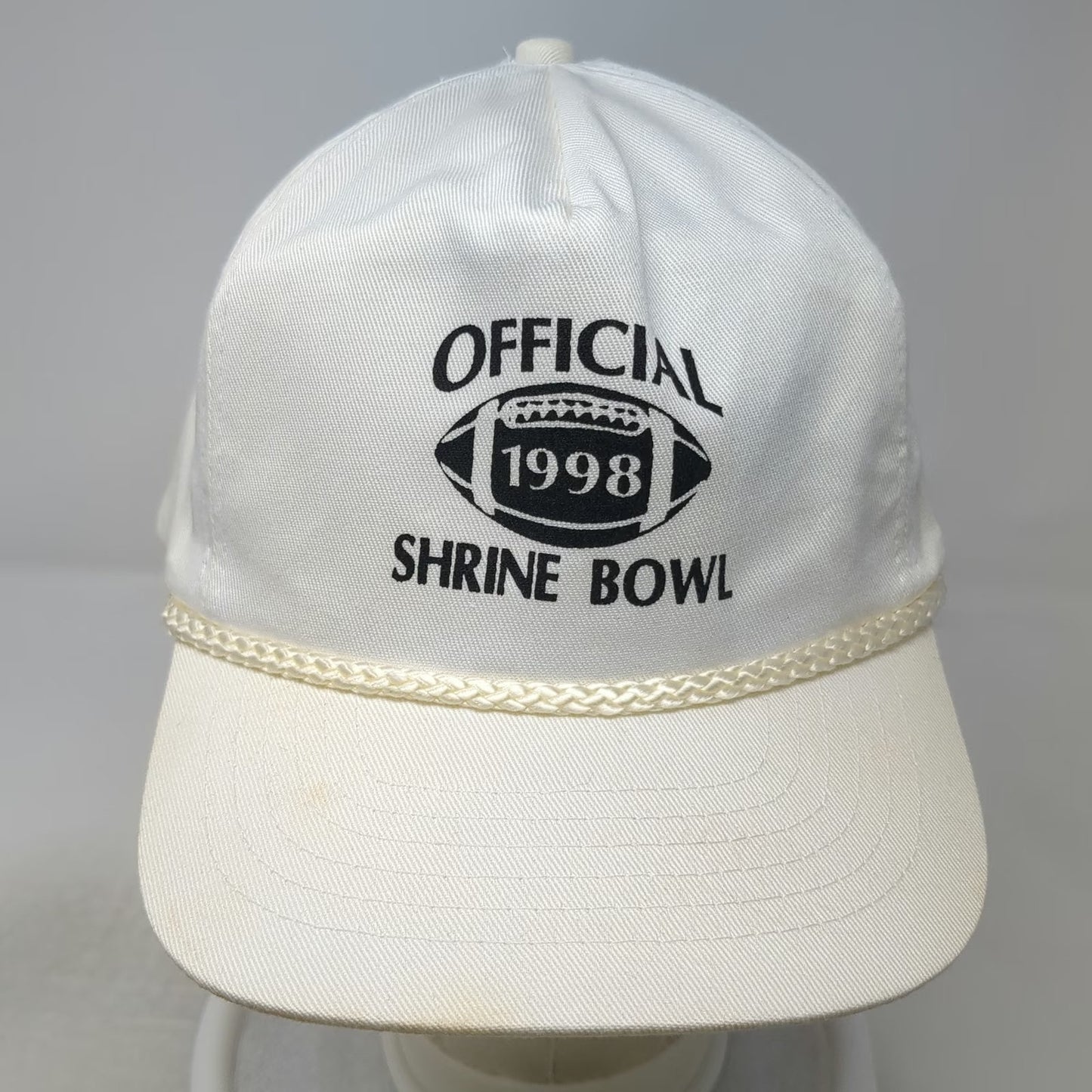KC 5 Panel White Snapback Official 1998 Shrine Bowl Football Hat Rope Vintage