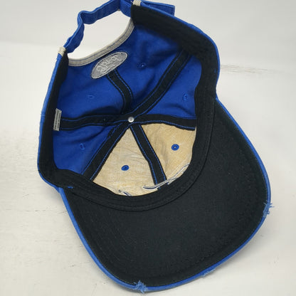 Ford Blue One Size Baseball Cap Slideback Hat Frayed Brim Contrast Stitching