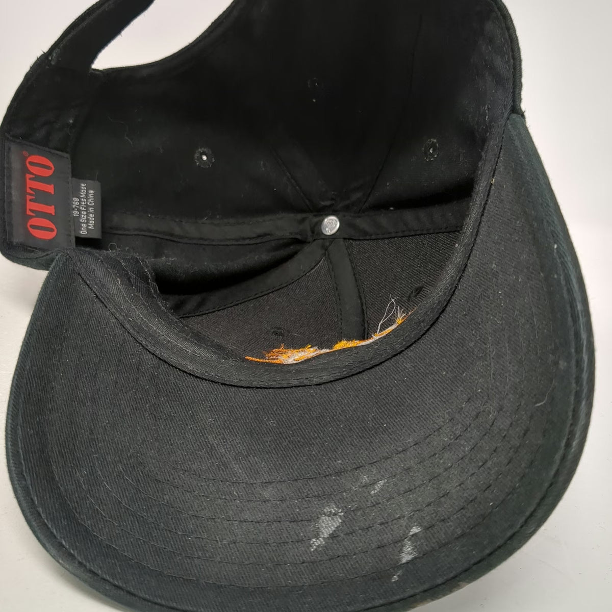 OTTO Baseball Cap Black One Size Bone Idaho Deer Skull Hunting Strapback Hat