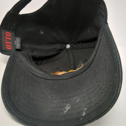 OTTO Baseball Cap Black One Size Bone Idaho Deer Skull Hunting Strapback Hat