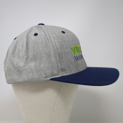 Yupoong Snapback Hat Gray Blue One Size Scuttlebutt Sailing News Flat Brim Green