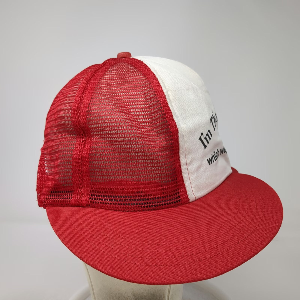 Red One Size Trucker Hat Im Their Leader Which Way Did They Go Mesh Snapback