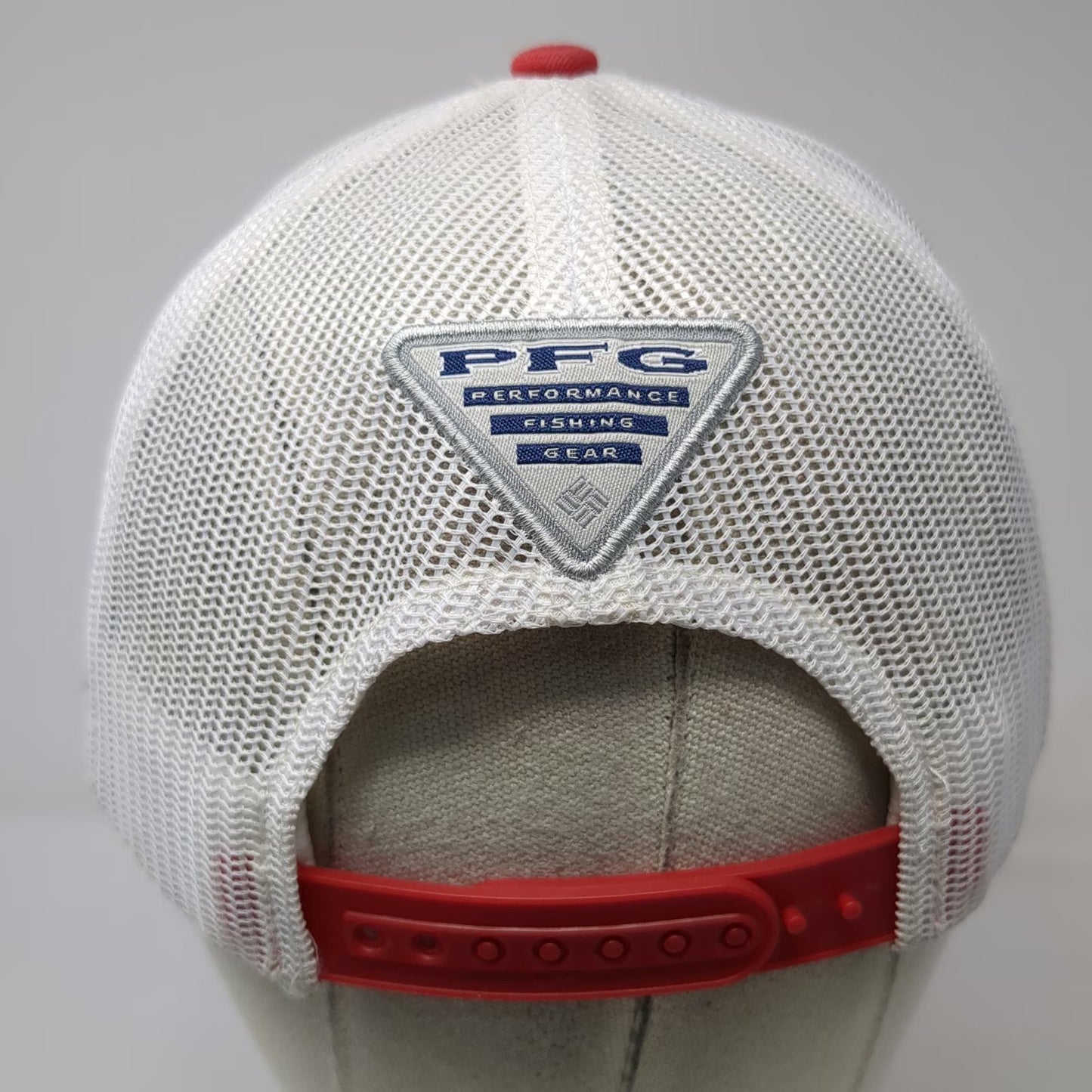 Columbia Trucker Hat Red One Size Georgia Fish Flag Mesh Back PFG Fishing