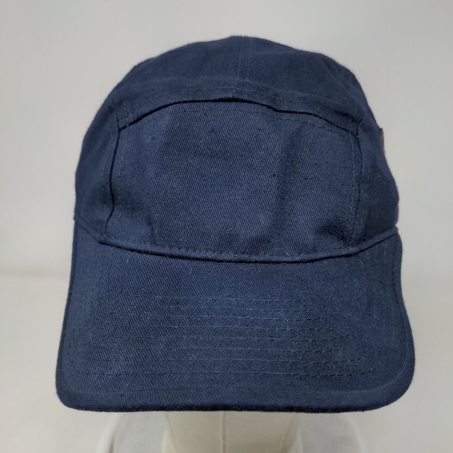 Unbranded Slideback 5 Panel Hat Blue One Size Leather Strap Blank