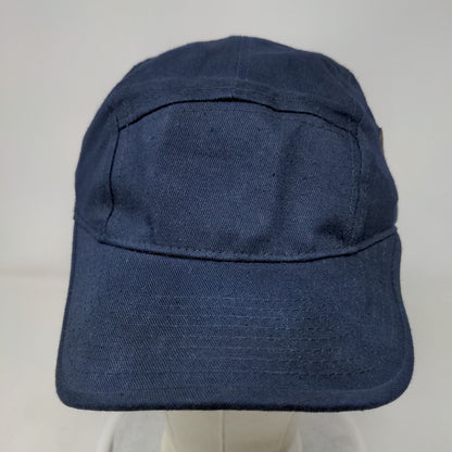 Unbranded Slideback 5 Panel Hat Blue One Size Leather Strap Blank
