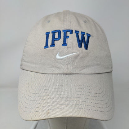 IPFW Indiana Purdue Ft Wayne Nike S1ze Slideback Hat Tan OSFM Embroidered Logo