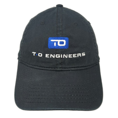 Otto Baseball Cap Black One Size Adjustable Slideback Cotton T-O Engineers Hat
