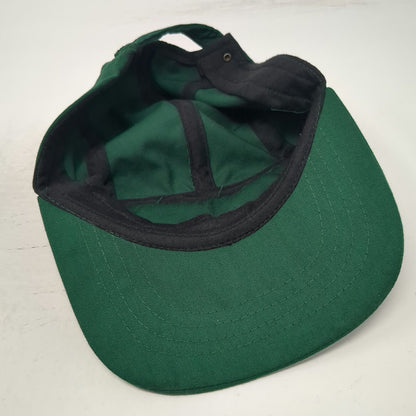 SISTA Embroidered 5 Panel Green Hat One Size Slideback Flat Bill Camper Cotton