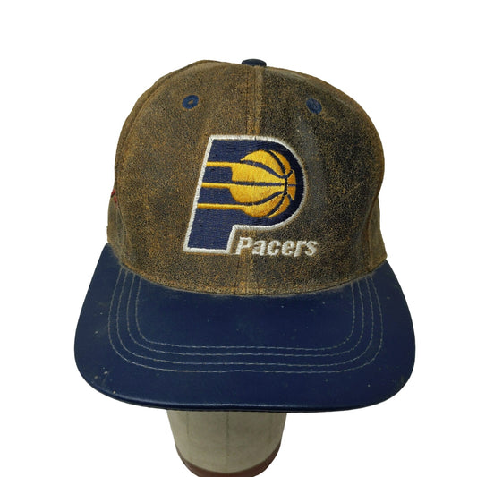 Vintage 90's 1996 NBA Indiana Pacers Snapback Hat Brown Embroidered