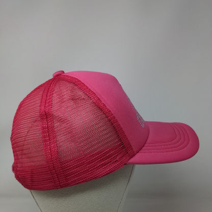 Cowgirl Bling Snapback Mesh Back Trucker Hat Pink One Size Rhinestone