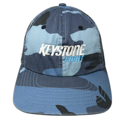 hook & gauntlet Baseball Cap Blue One Size Keystone Light Beer Camo Mesh Hat