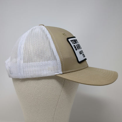 Terry Blacks Barbecue Trucker Hat Beige One Size Snapback Mesh White Black