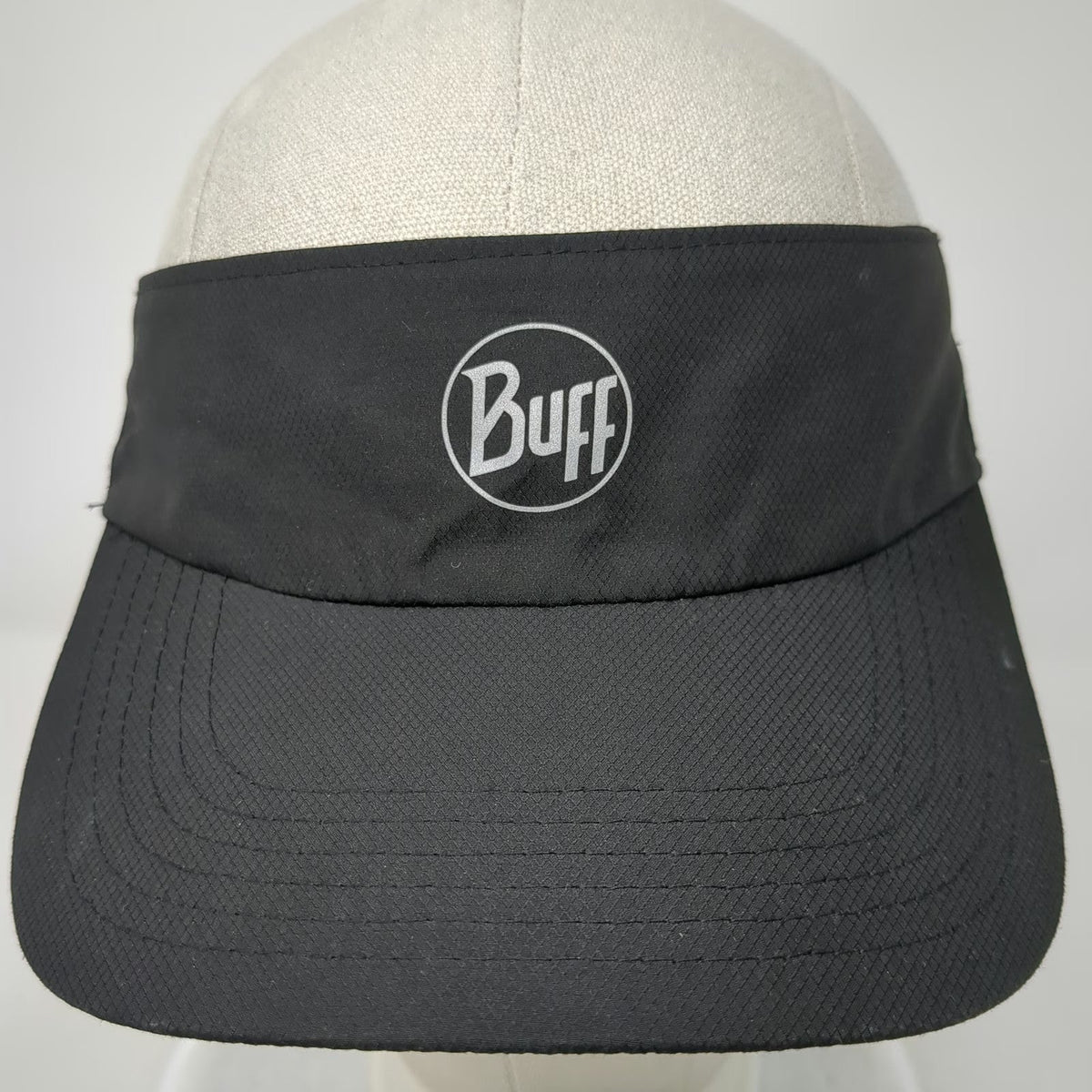 Buff Visor Black One Size Performance Running Logo Hat Reflective Strapback