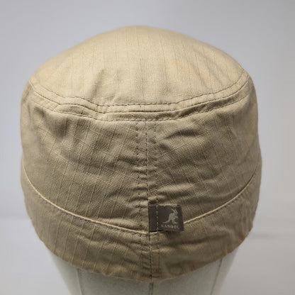 Kangol Army Cap Beige S/M Flexfit Embroidered Logo Cotton Military Cadet Hat