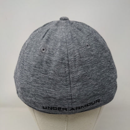 Under Armour Fitted Hat Gray L/XL Lightweight Embroidered Vented Holes 6 Panel