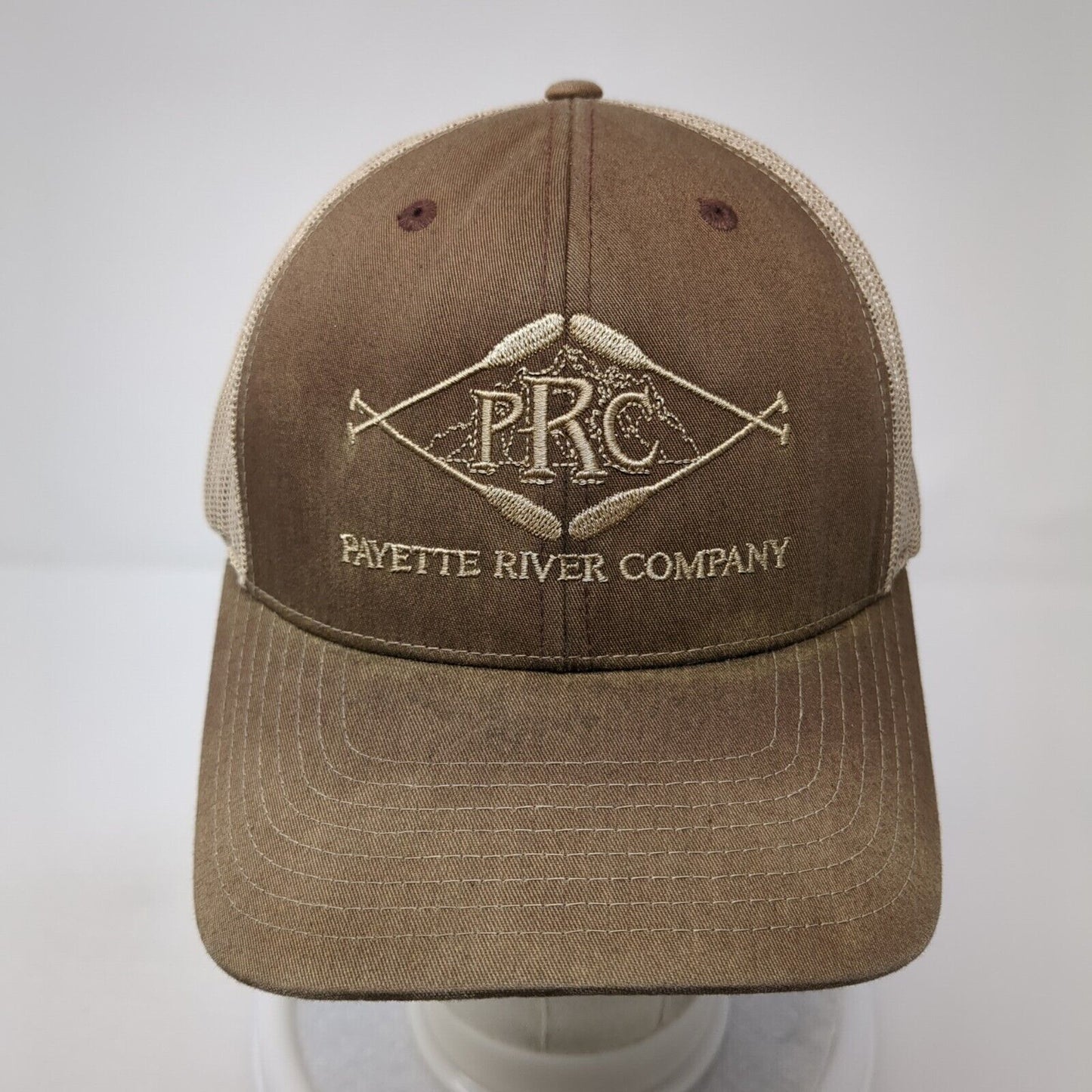 PRC Payette River Company Idaho Snapback Trucker Hat Brown OS Adjustable Mesh