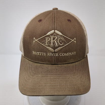 PRC Payette River Company Idaho Snapback Trucker Hat Brown OS Adjustable Mesh