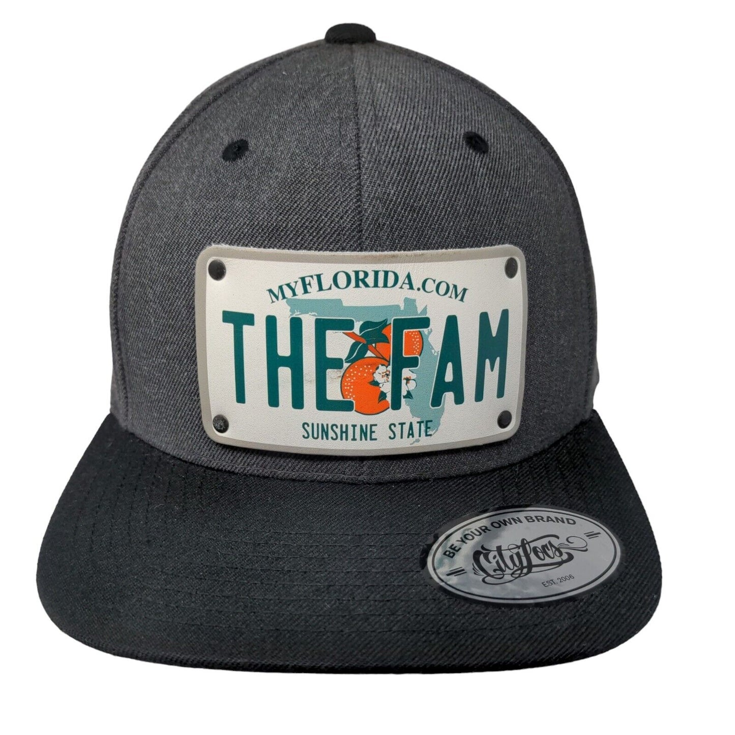 The Fam Sunshine State Snapback Hat Gray One Size Colorblock CityLocs
