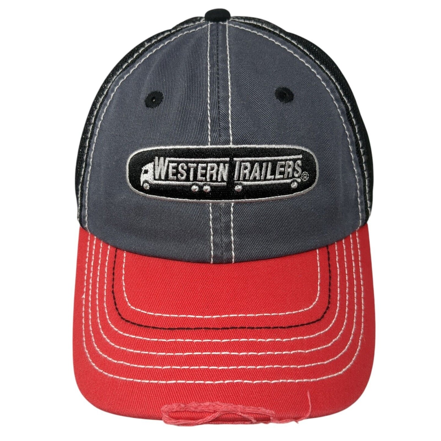 Western Trailers Strapback Mesh Back Trucker Hat Multi One Size K-Products