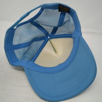 Dabico Artist Factory Trucker Hat Blue One Size Mesh Back Snapback Guitar Logo