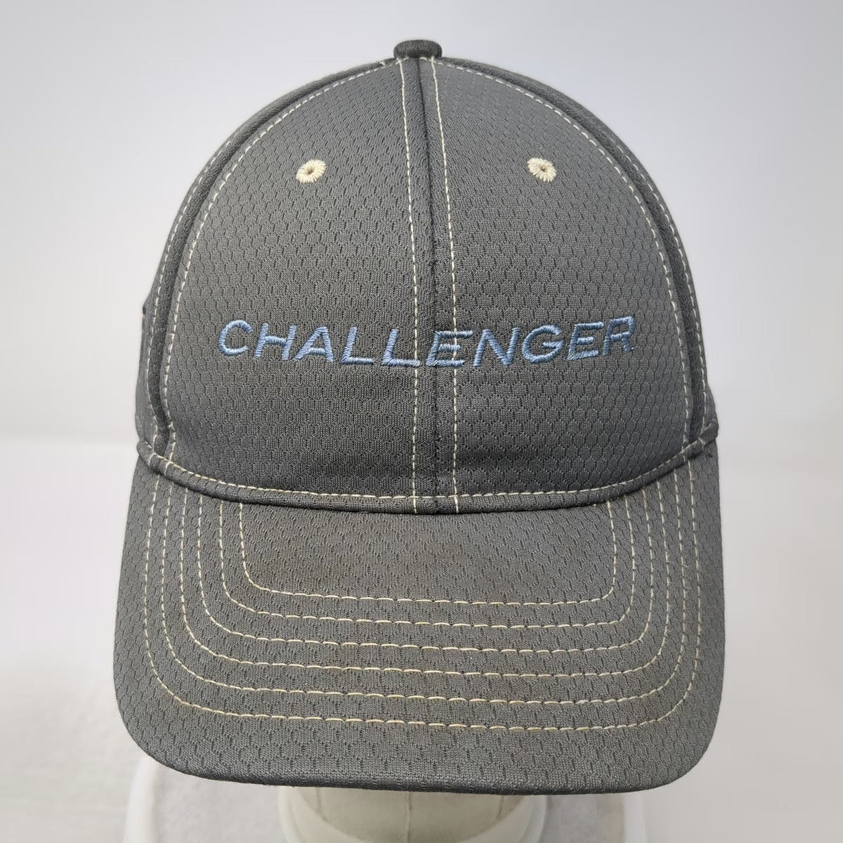 Ahead Gray Baseball Cap One Size Bombardier Challenger Logo Strapback Hat Mesh
