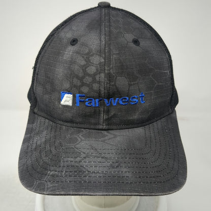 Richardson Trucker Hat Black Blue One Size Farwest Hex Camo Mesh Back Snapback