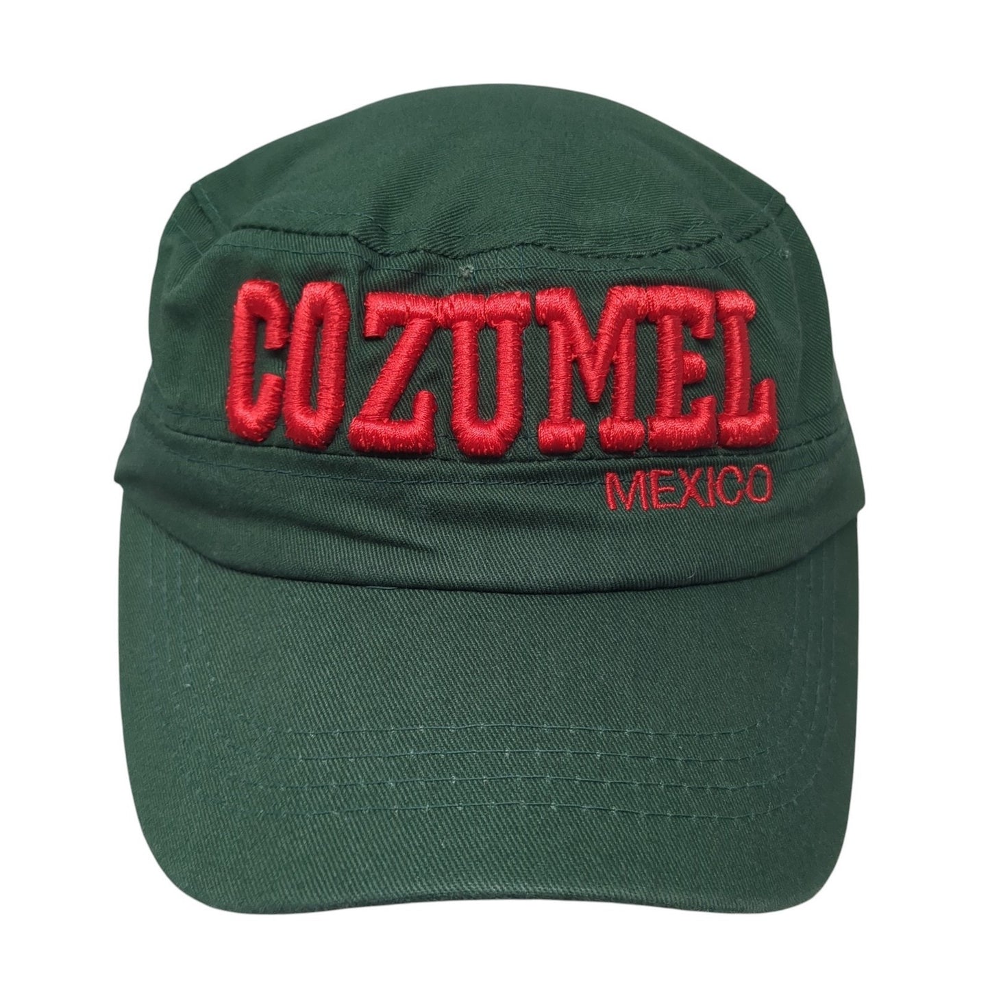 Cozumel Mexico Strapback Army Hat Green One Size Embroidered Adjustable