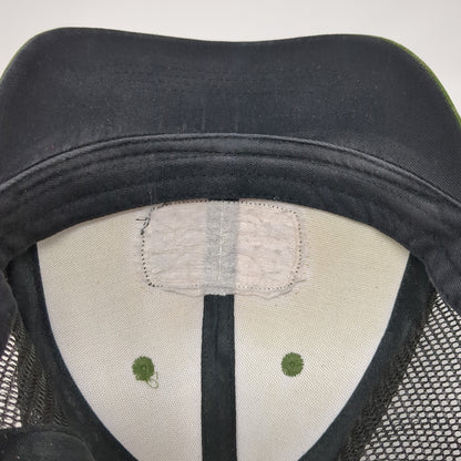 Fishing Leather Patch Idaho Snapback Trucker Hat Green One Size Plaid