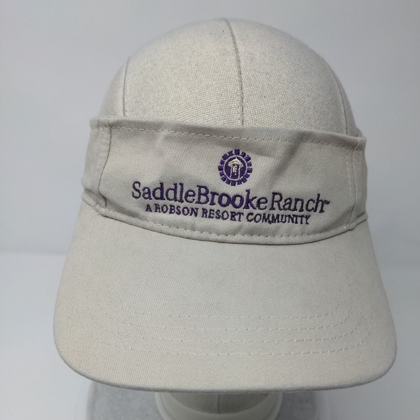 Saddle Brooke Ranch Strapback Sun Visor Hat Tan OSFA Embroidered Apollo
