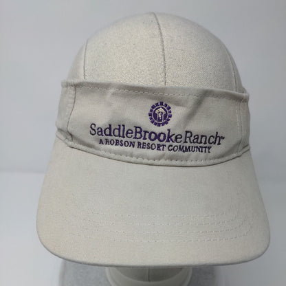 Saddle Brooke Ranch Strapback Sun Visor Hat Tan OSFA Embroidered Apollo