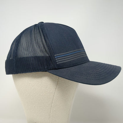 TravisMathew Trucker Hat Blue One Size Snapback Mesh Stripes Patch Golf Cap