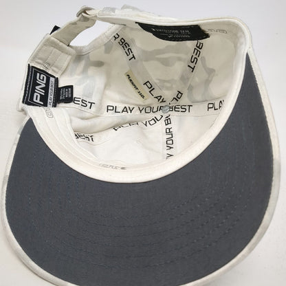 Ping Baseball Cap White Camo One Size Slideback Golf Play Your Best Patch Hat