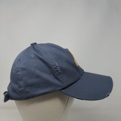 District Men's Slideback Hat Blue Embroidered K Nuggets Logo Distressed Cotton