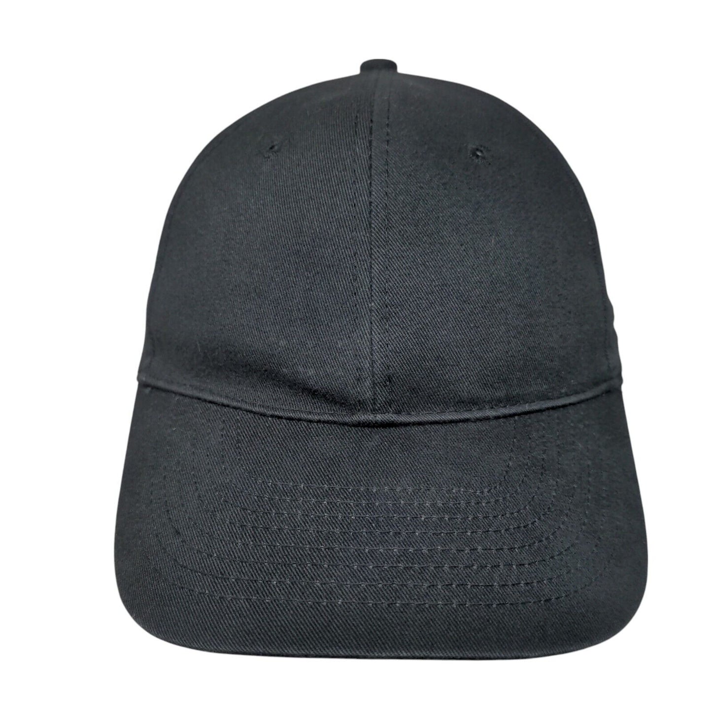Unbranded Strapback Hat Black One Size Adjustable Vented Holes 6 Panel Blank
