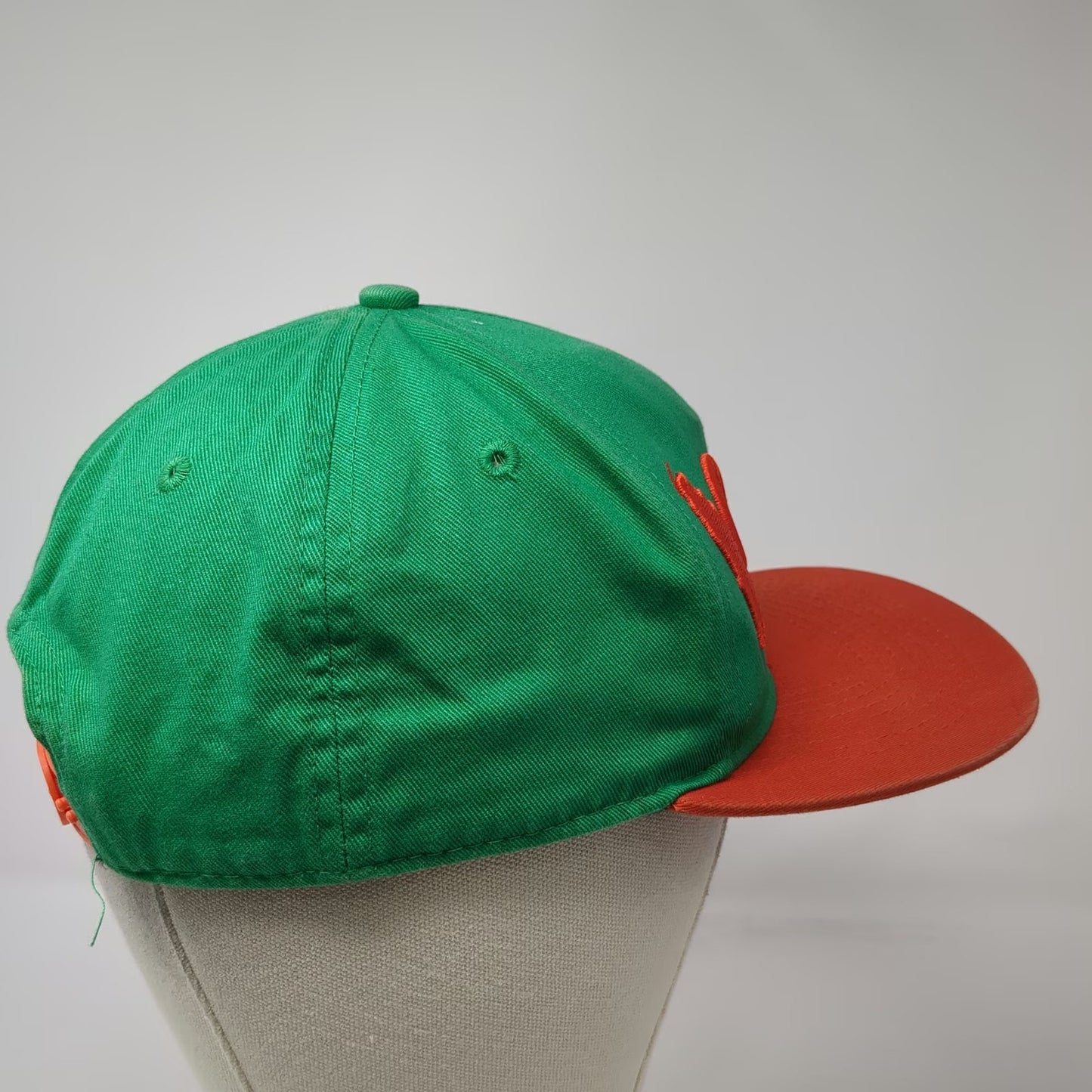 Local Brand 5 Panel Hat Green Orange One Size Florida Map Flat Brim Snapback