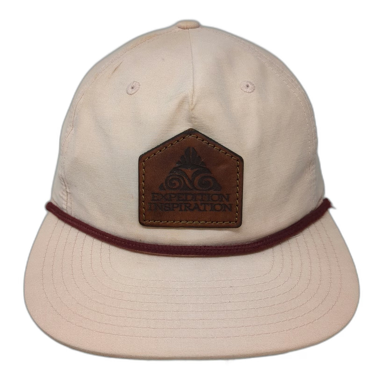 Richardson 5 Panel Pink One Size Hat Expedition Inspiration Rope Leather Patch