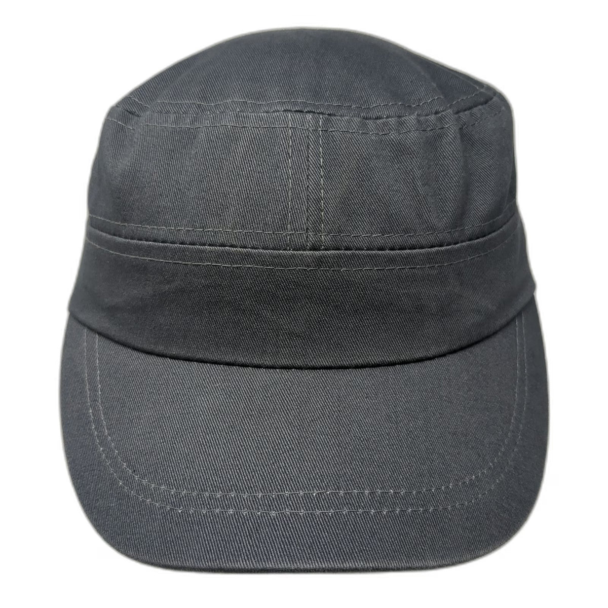 Army Cap Gray Hat One Size Strapback Cotton Solid Plain Military Cadet Style
