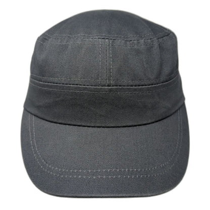Army Cap Gray Hat One Size Strapback Cotton Solid Plain Military Cadet Style
