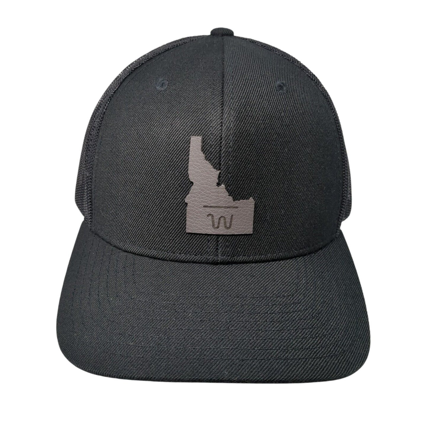 Idaho Snapback Trucker Hat Black OS Adjustable Mesh Back 6 Panel Richardson