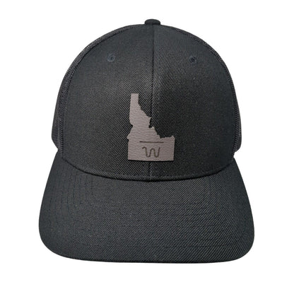 Idaho Snapback Trucker Hat Black OS Adjustable Mesh Back 6 Panel Richardson