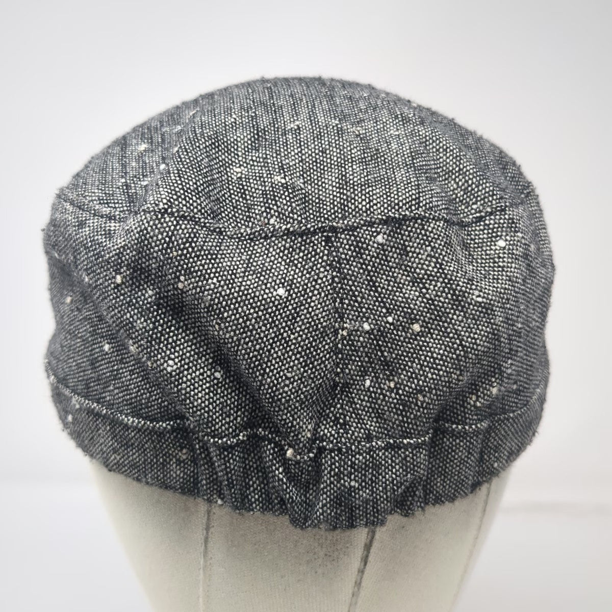 Payless Army Cap Gray One Size Wool Blend Speckled Decorative Buttons Hat
